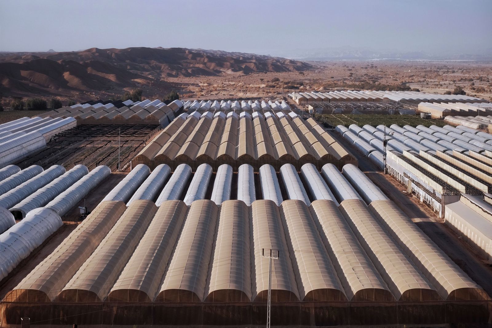 صوب زراعية حديثة من الجو